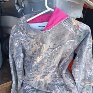 Realtree Camouflage Hoodie with Pink Lining